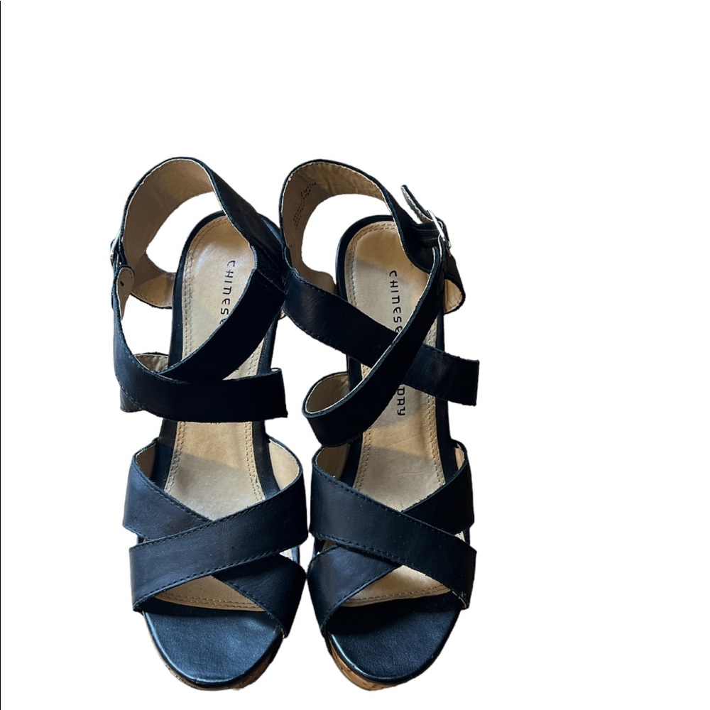 Chinese Laundry  black leather wedges